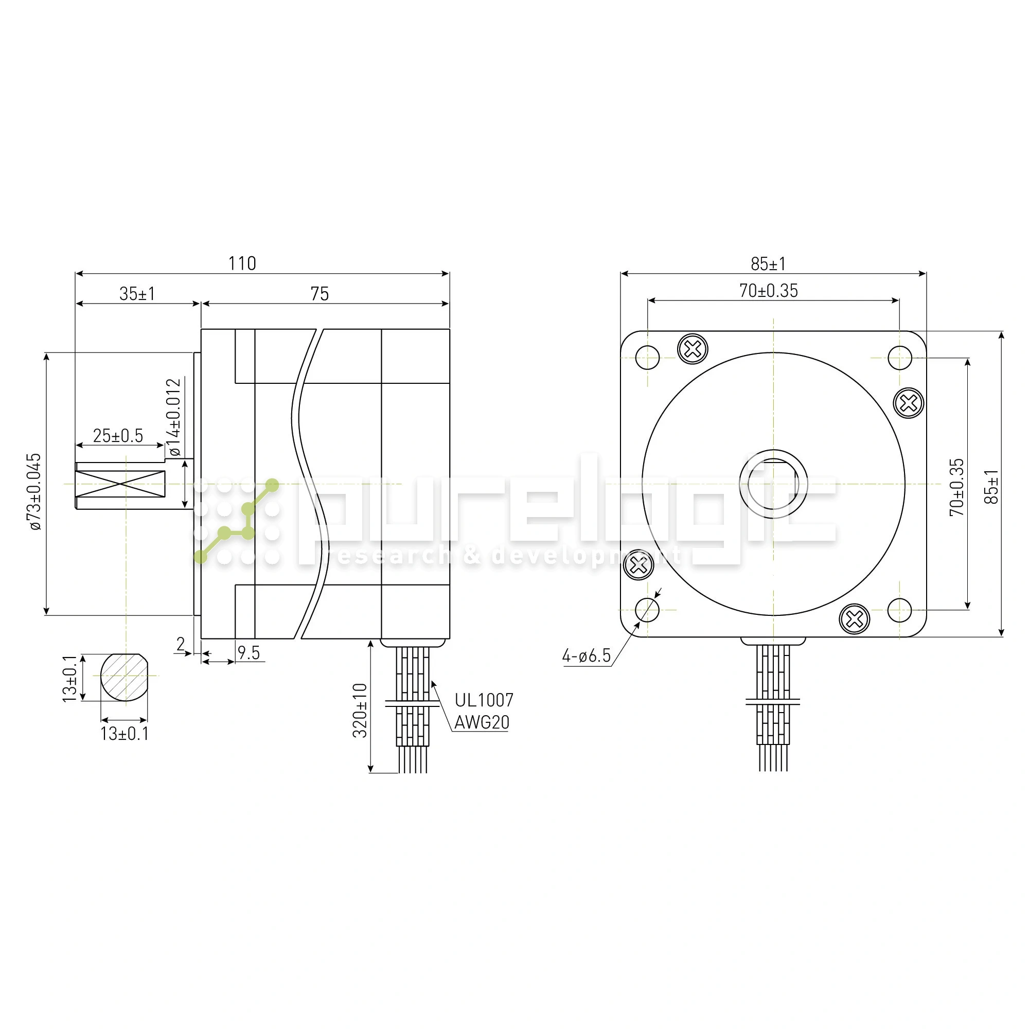Двигатель шаговый PL86H75-D14 5 184 Двигатель шаговый PL86H75-D14 фото