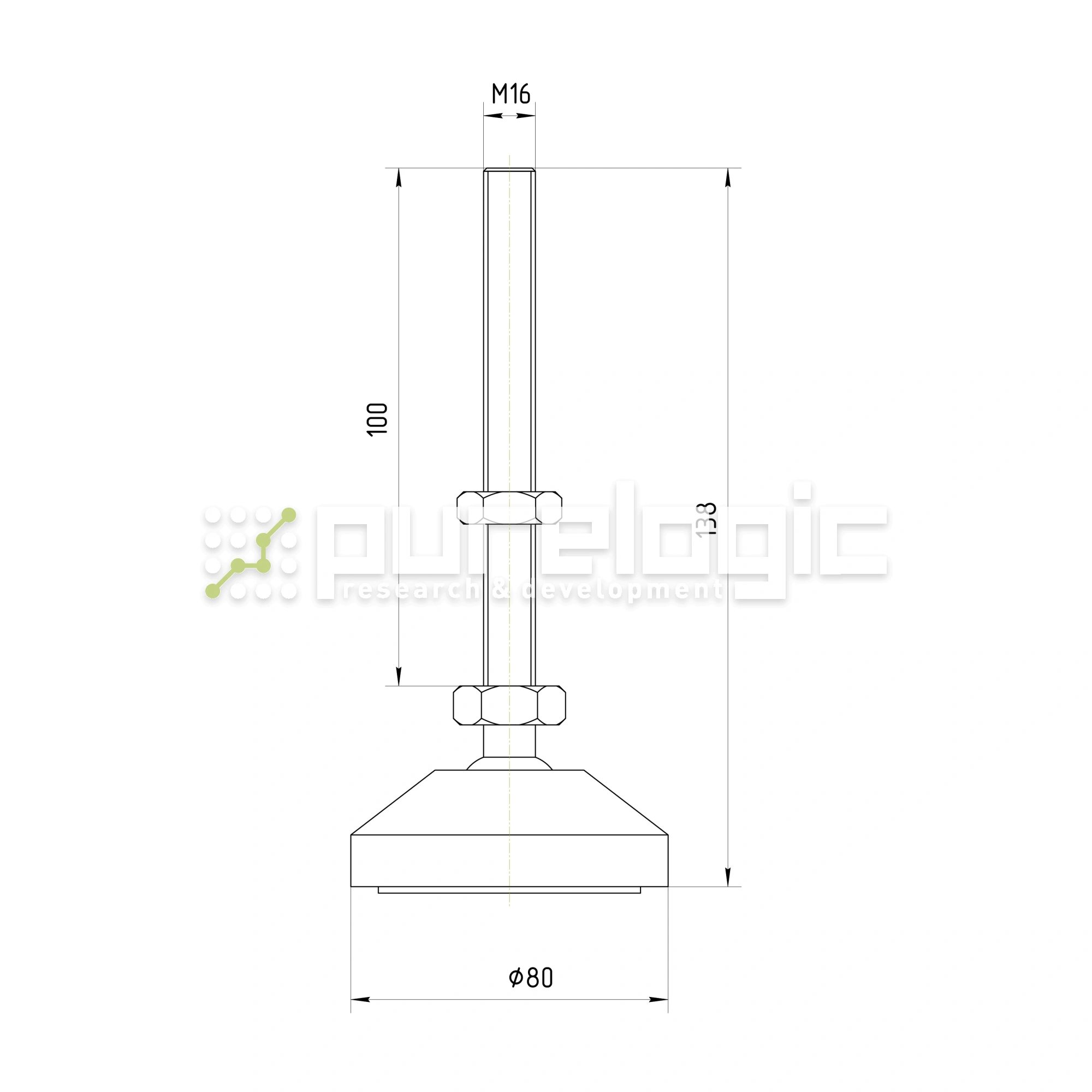 Виброопора M16x100-80R 474 Виброопора M16x100-80R фото