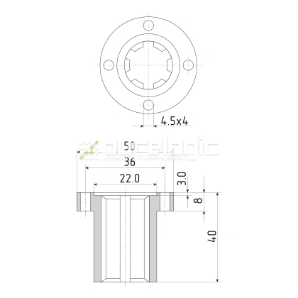 Шлицевая втулка с фланцем SNF-13x16 фото
