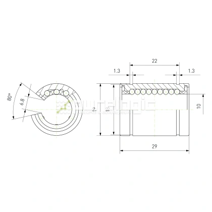 Втулка шариковая LM10-OP фото