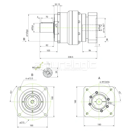 Редуктор планетарный прецизионный 180VRB15K-S55-P0 фото