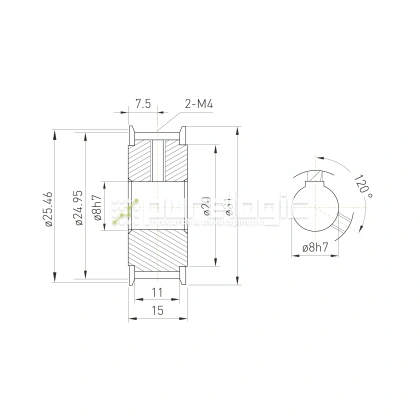 Шкив зубчатый BLA-40-S2M-10-A-N8 фото