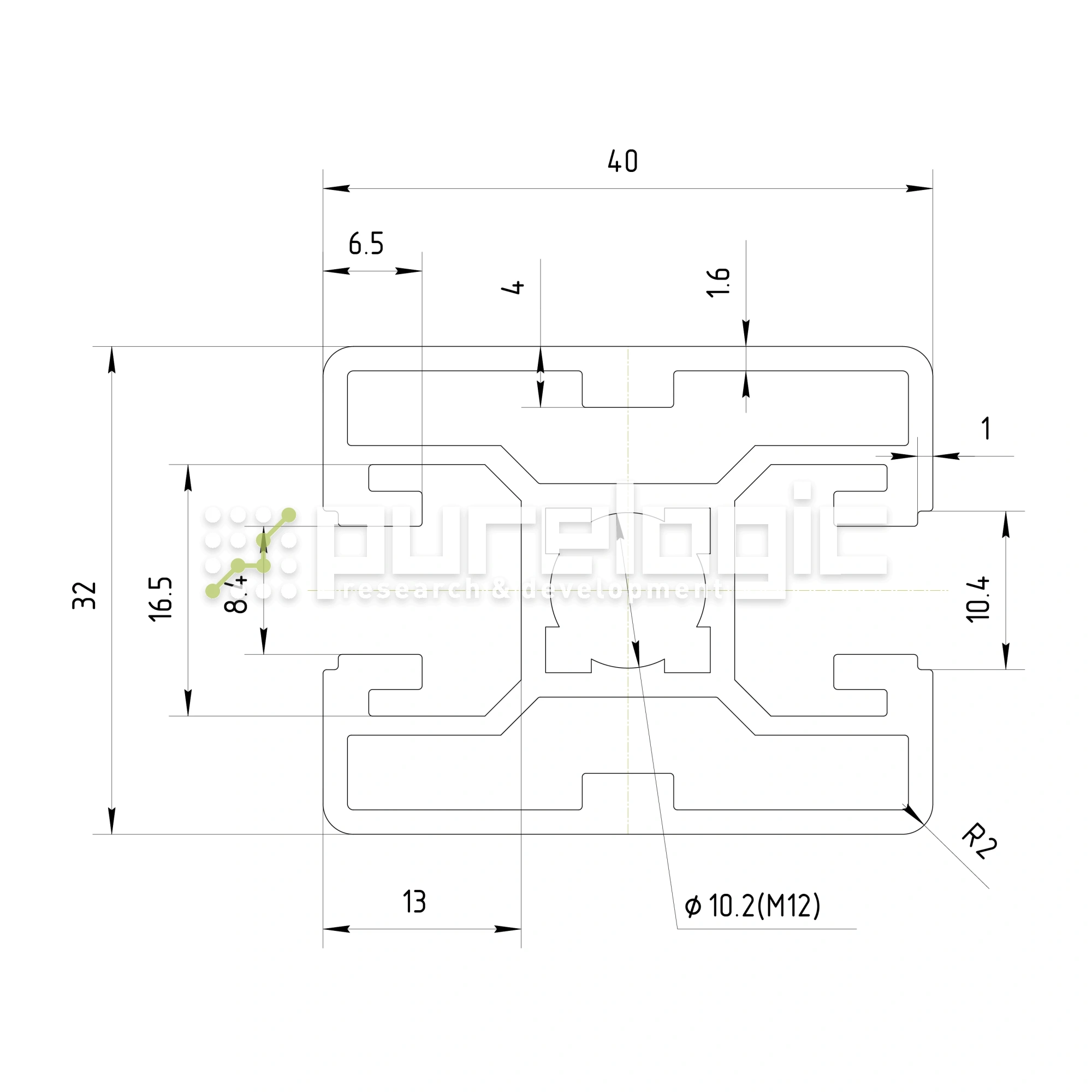 Профиль алюминиевый HXB3040-8 1 429 Профиль алюминиевый HXB3040-8 фото