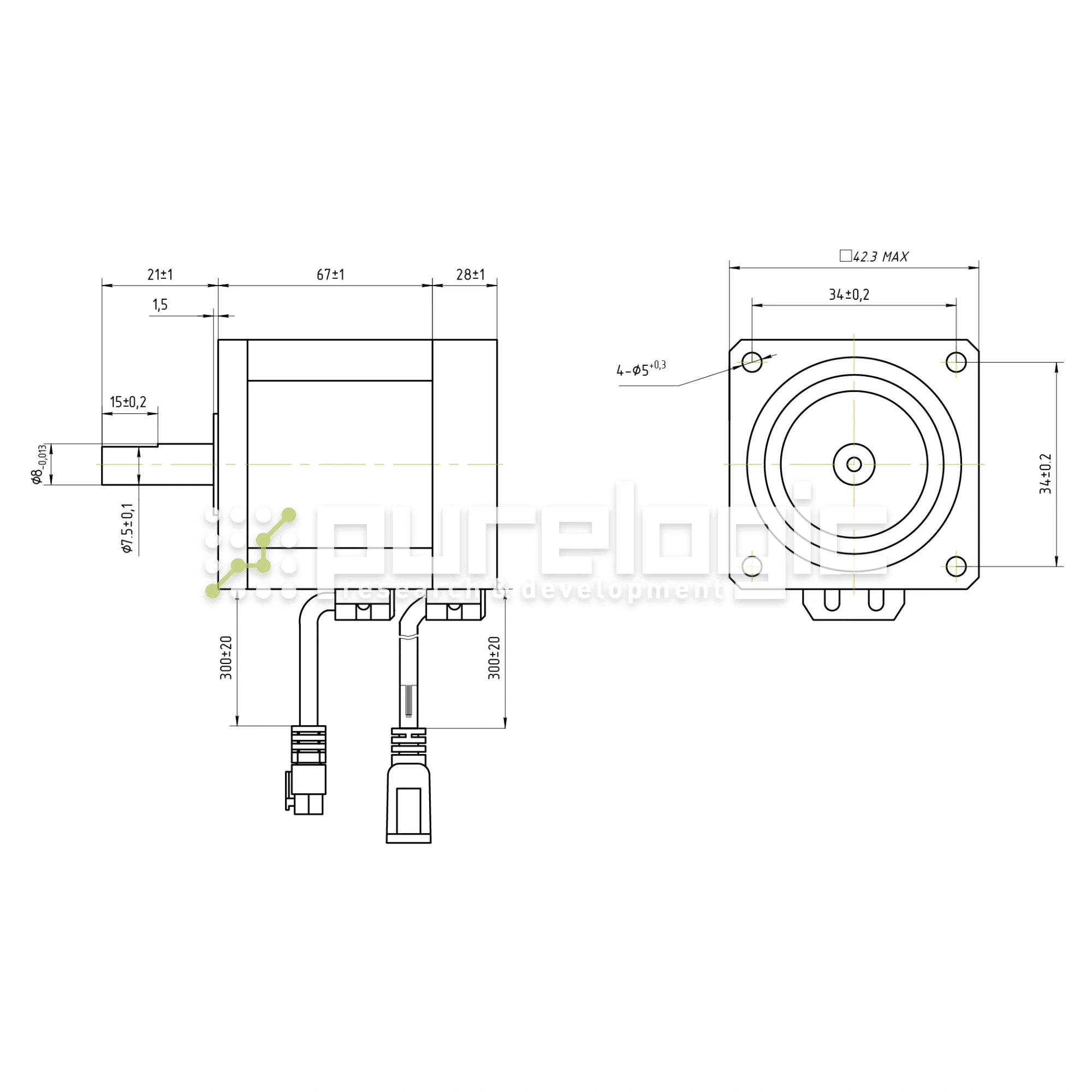 Двигатель шаговый с энкодером YK242EC67E1 10 918 Двигатель шаговый с энкодером YK242EC67E1 фото