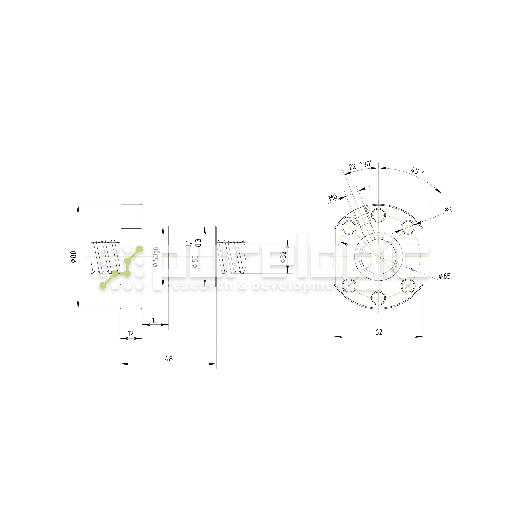 Гайка ШВП Hiwin R32-5K6-FSCNW (BD=3.175) 20 999 Гайка ШВП Hiwin R32-5K6-FSCNW (BD=3.175) фото