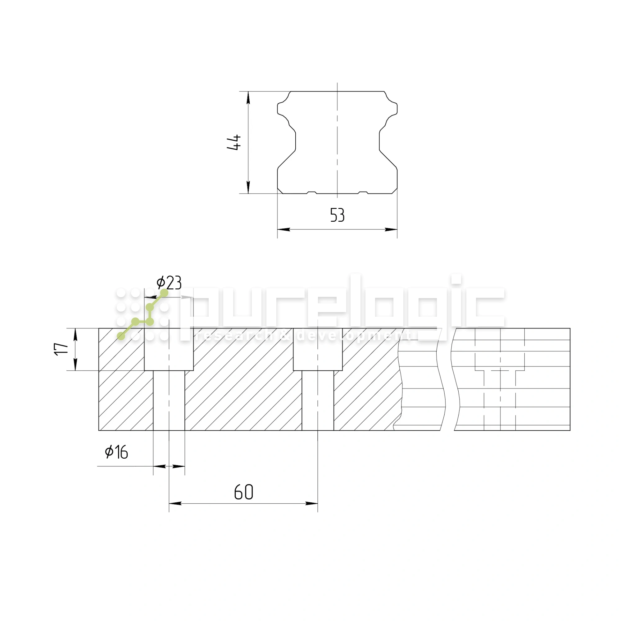 Рельсовая направляющая Hiwin RGR55RH 39 306 Рельсовая направляющая Hiwin RGR55RH фото