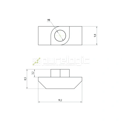 Гайка Т-образная 45TM8 33 Гайка Т-образная 45TM8 фото