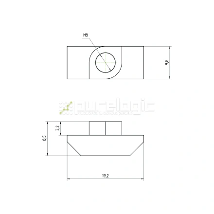 Гайка Т-образная 45TM8 фото