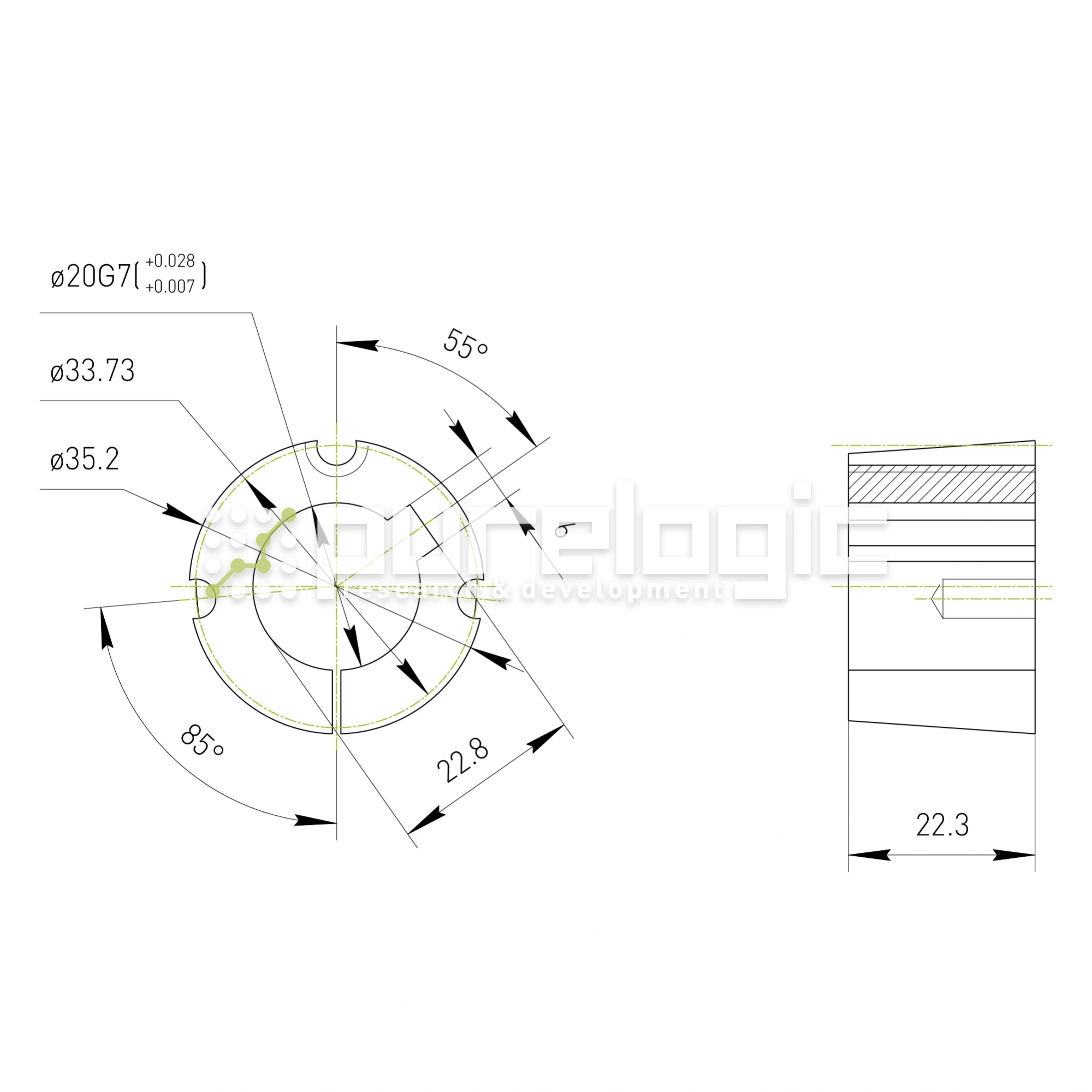 Втулка тапербуш 1008-20 341 Втулка тапербуш 1008-20 фото