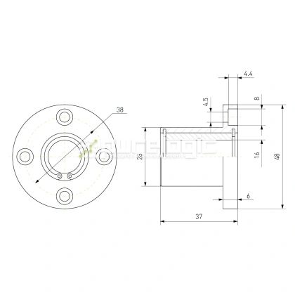 Втулка скольжения с фланцем LMF16-SL фото