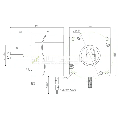 Двигатель шаговый PL110H99-D19 фото