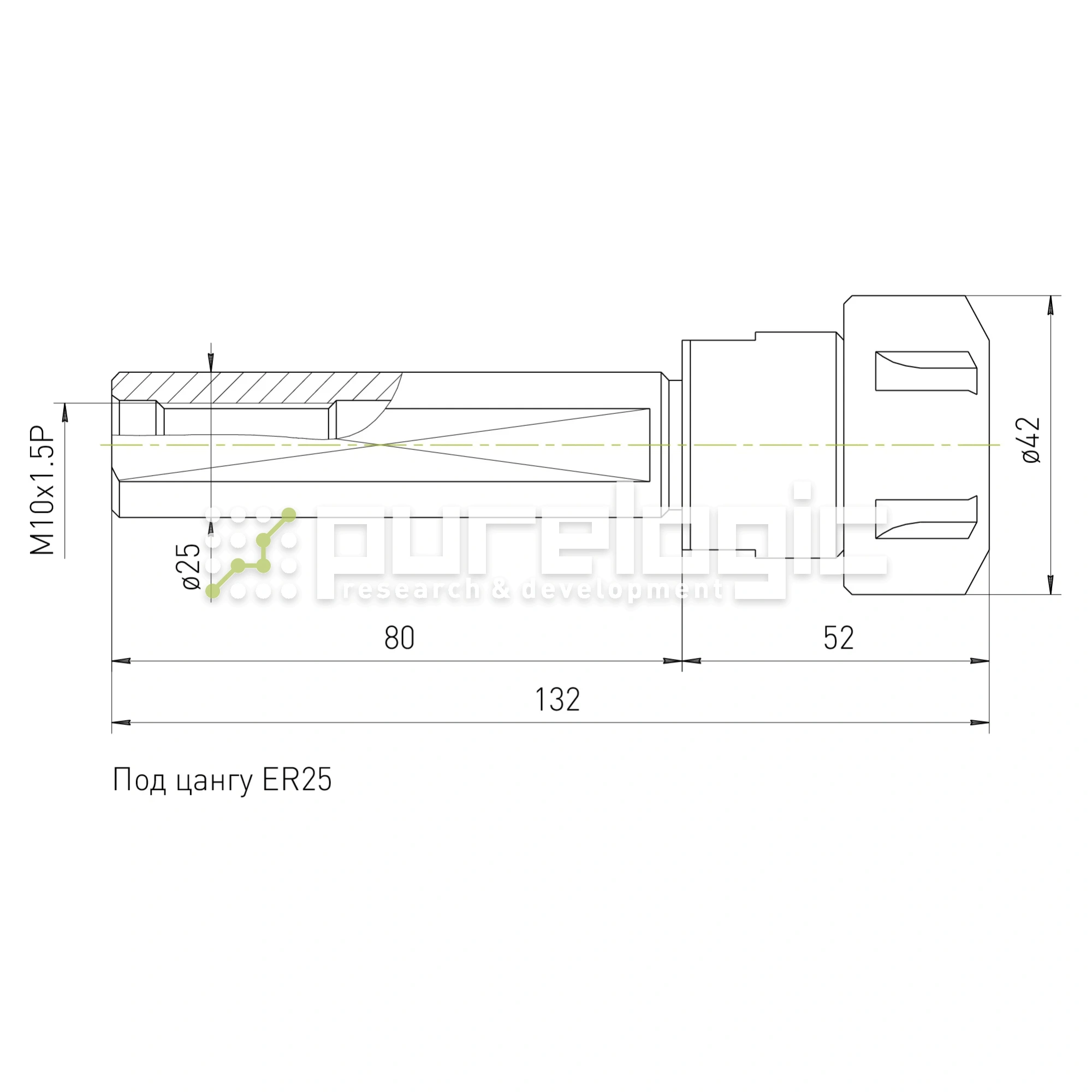 Цанговый патрон SL25-ER25-80L 1 850 Цанговый патрон SL25-ER25-80L фото
