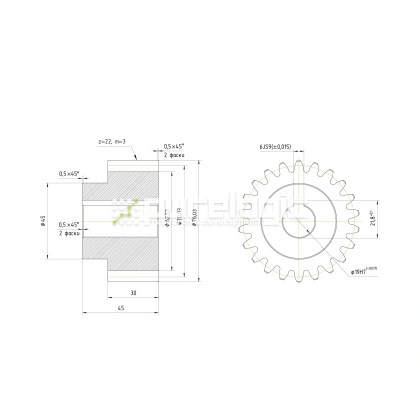 Шестерня косозубая GH3-T22D19 1 775 Шестерня косозубая GH3-T22D19 фото