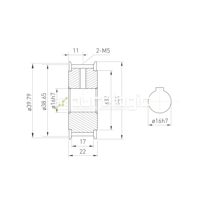 Шкив зубчатый BLA-25-5M-15-A-C16 фото