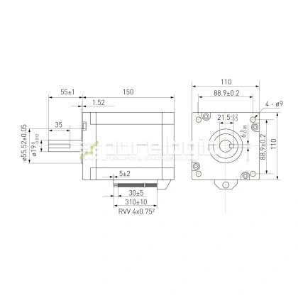 Двигатель шаговый биполярный 110CM20 фото