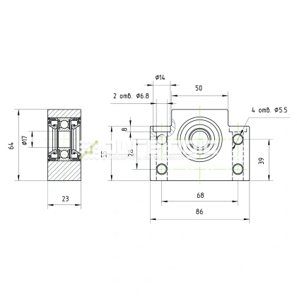 Опора ШВП подшипниковая BF17 фото