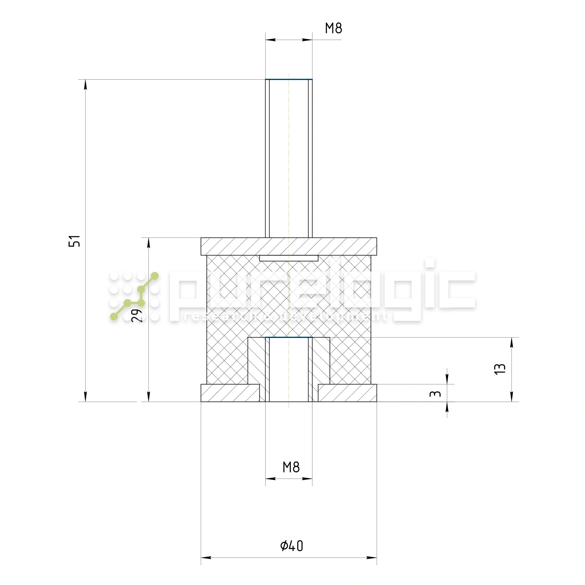 Виброопора BS4030-M8 1 442 Виброопора BS4030-M8 фото