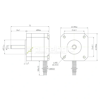Двигатель шаговый PL42H48-D5 фото