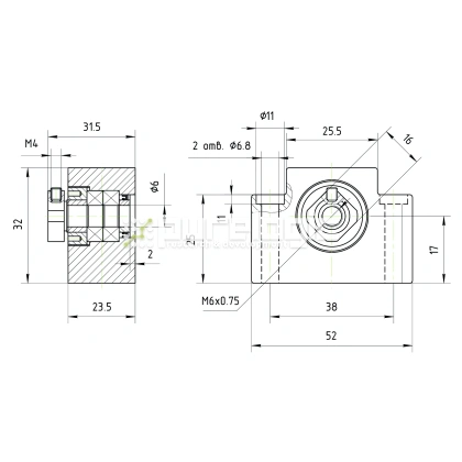 Опора ШВП подшипниковая BK6-C5 фото
