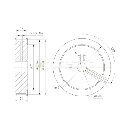 Шкив зубчатый BLA-40-3M-15-A-N16 фото