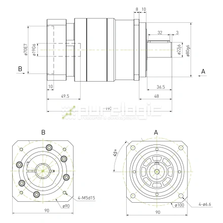 Редуктор планетарный прецизионный 90VRB15K-S22-P0 фото