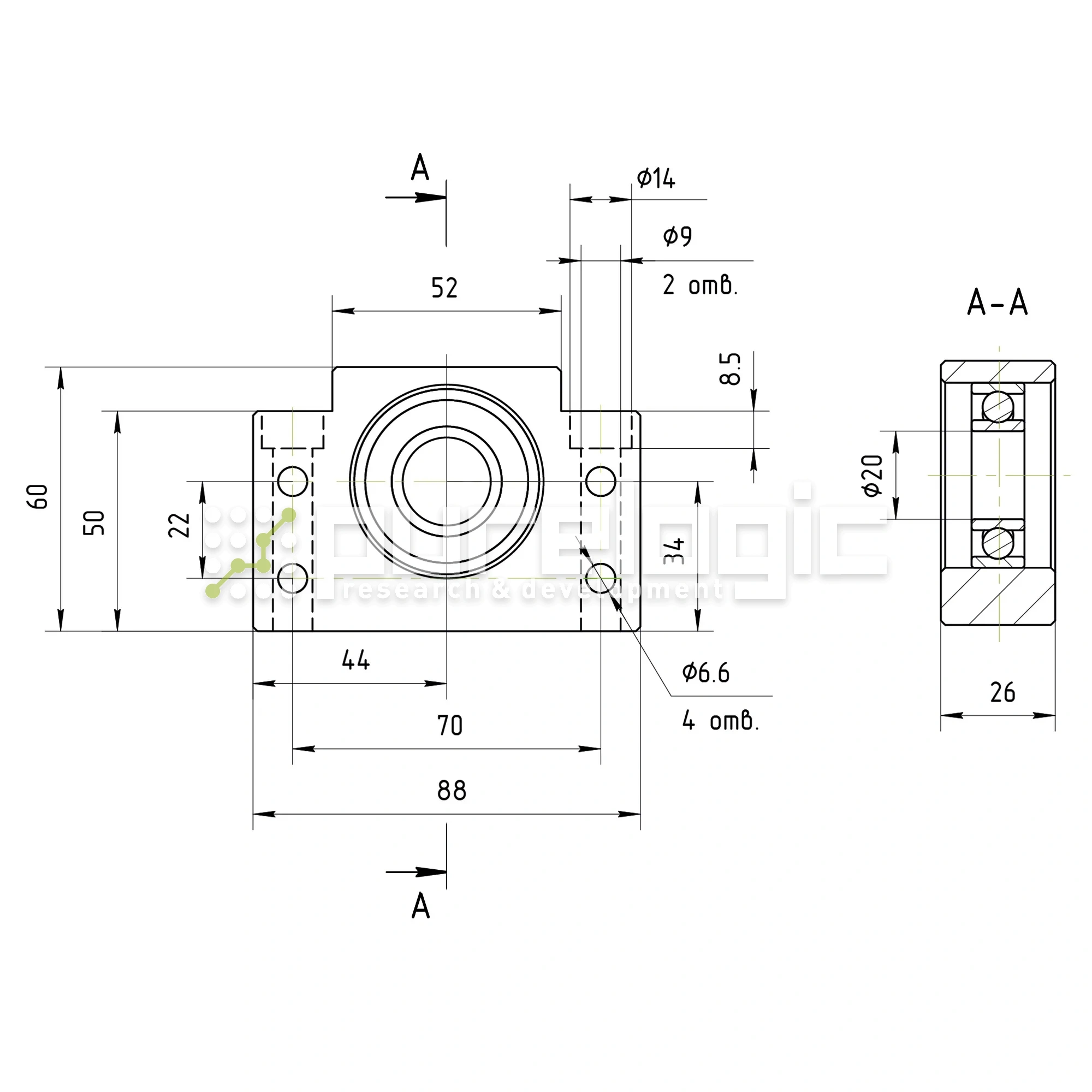 Опора ШВП Hiwin BF20-C5 7 992 Опора ШВП Hiwin BF20-C5 фото