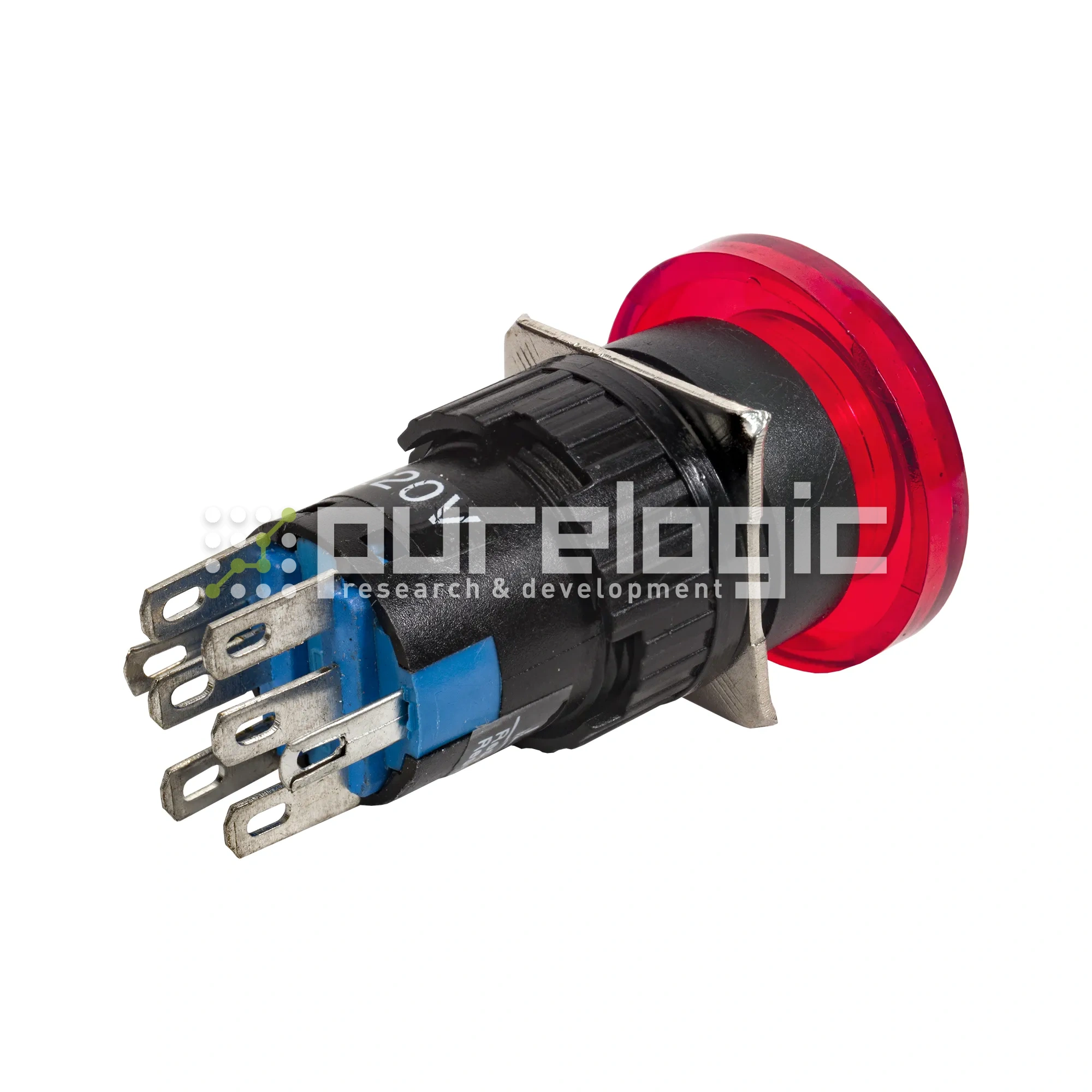 Кнопка на блок с подсветкой AD16-22MD-220V-RED 484 Кнопка на блок с подсветкой AD16-22MD-220V-RED фото