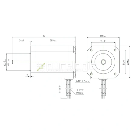Двигатель шаговый PL42H58-D5 фото