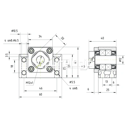 Опора ШВП подшипниковая BK12 фото
