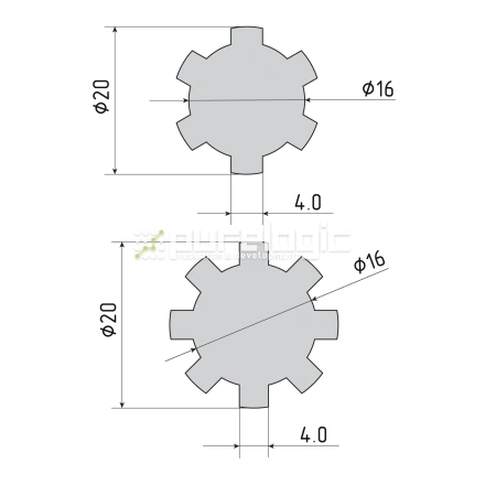 Шлицевой вал SS-16x20 фото
