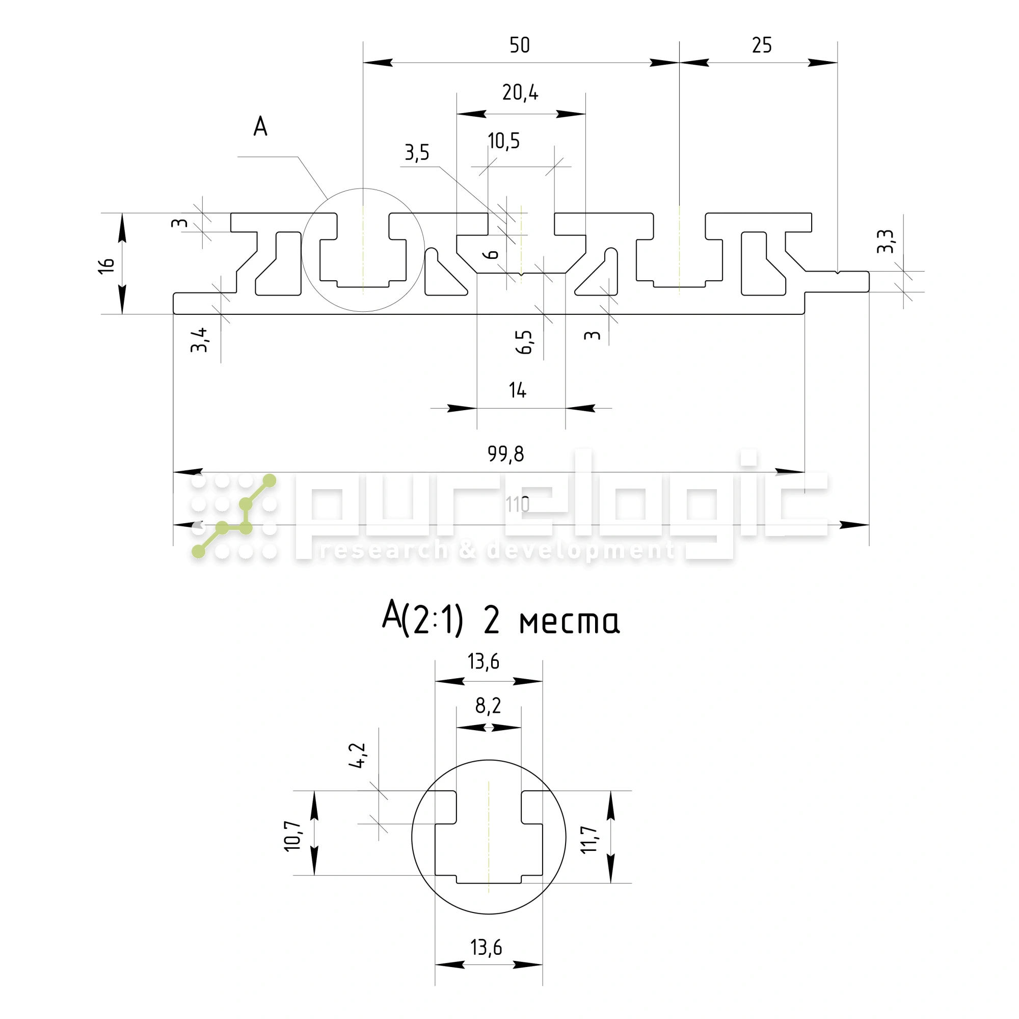 Профиль рабочего стола с пазами ALT-16110 2 885 Профиль рабочего стола с пазами ALT-16110 фото