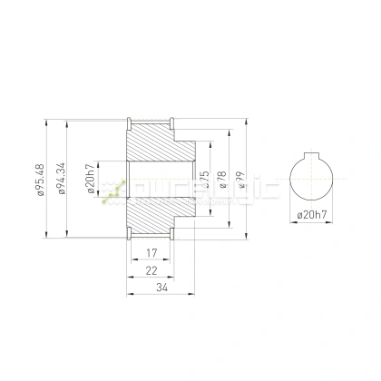 Шкив зубчатый BLA-60-5M-15-B-C20 3 746 Шкив зубчатый BLA-60-5M-15-B-C20 фото