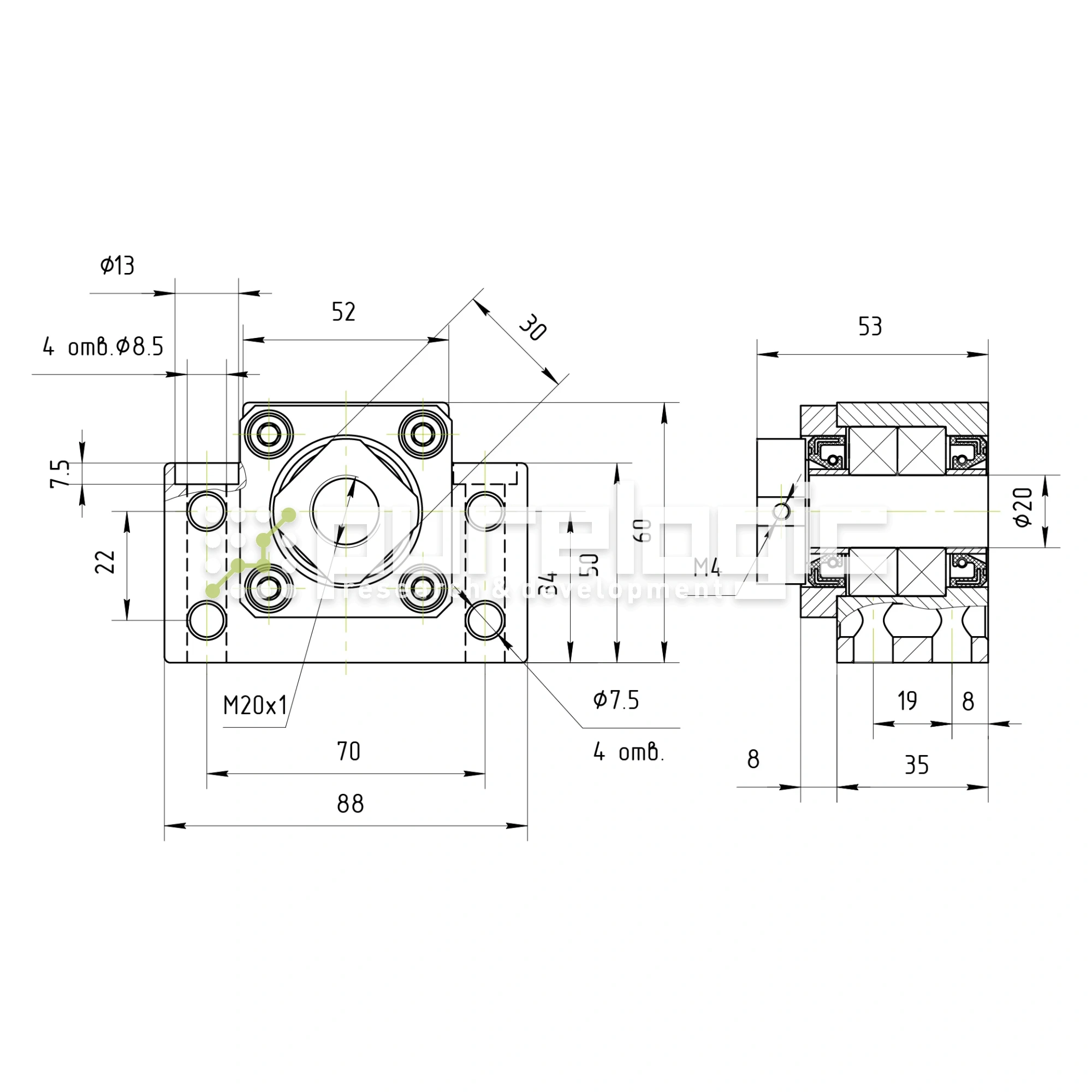 Опора ШВП BSS BK20-C7 3 280 Опора ШВП BSS BK20-C7 фото