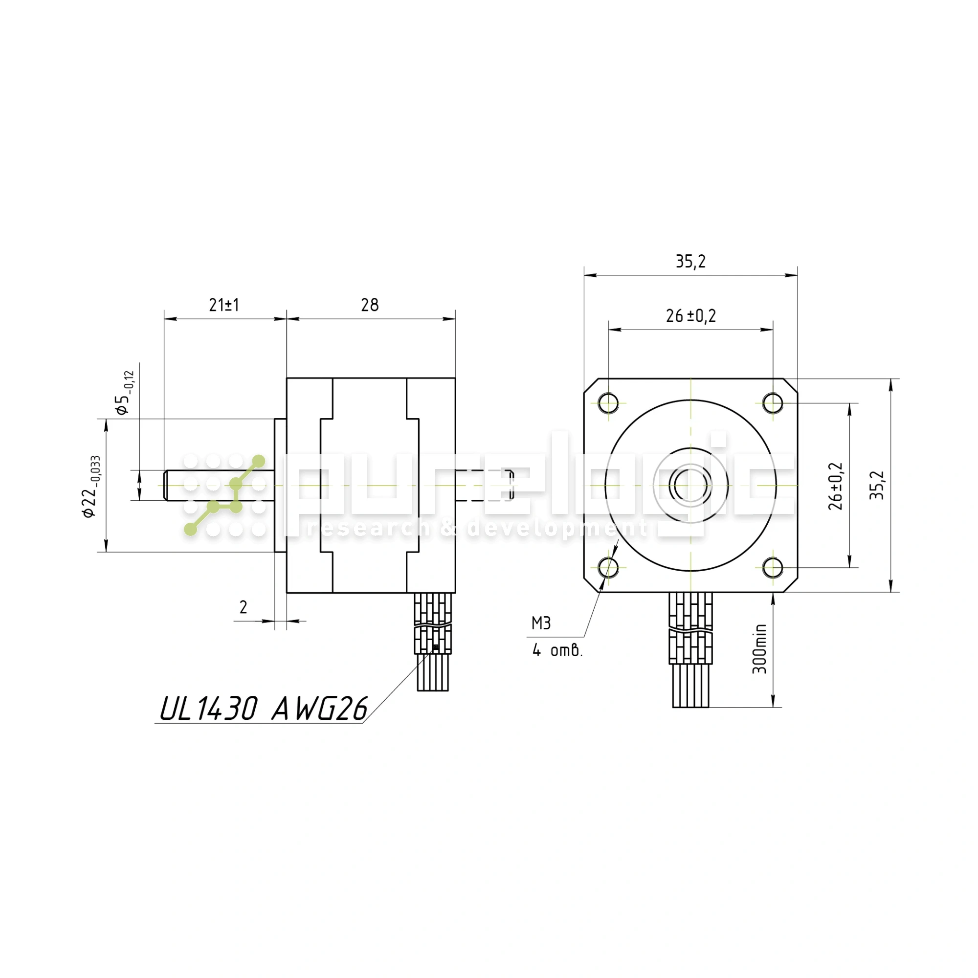 Двигатель шаговый FL35ST28-0504A 2 093 Двигатель шаговый FL35ST28-0504A фото
