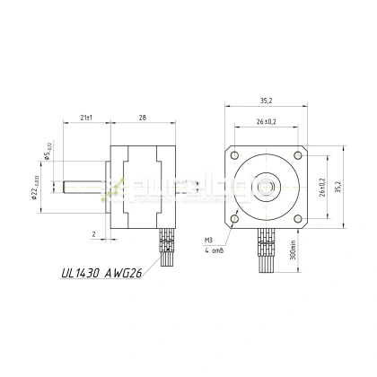 Двигатель шаговый FL35ST28-0504A 2 093 Двигатель шаговый FL35ST28-0504A фото