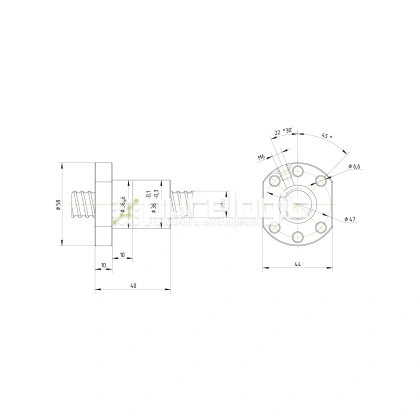 Гайка ШВП Hiwin R20-5K4-FSC (BD=3.175) 10 314 Гайка ШВП Hiwin R20-5K4-FSC (BD=3.175) фото