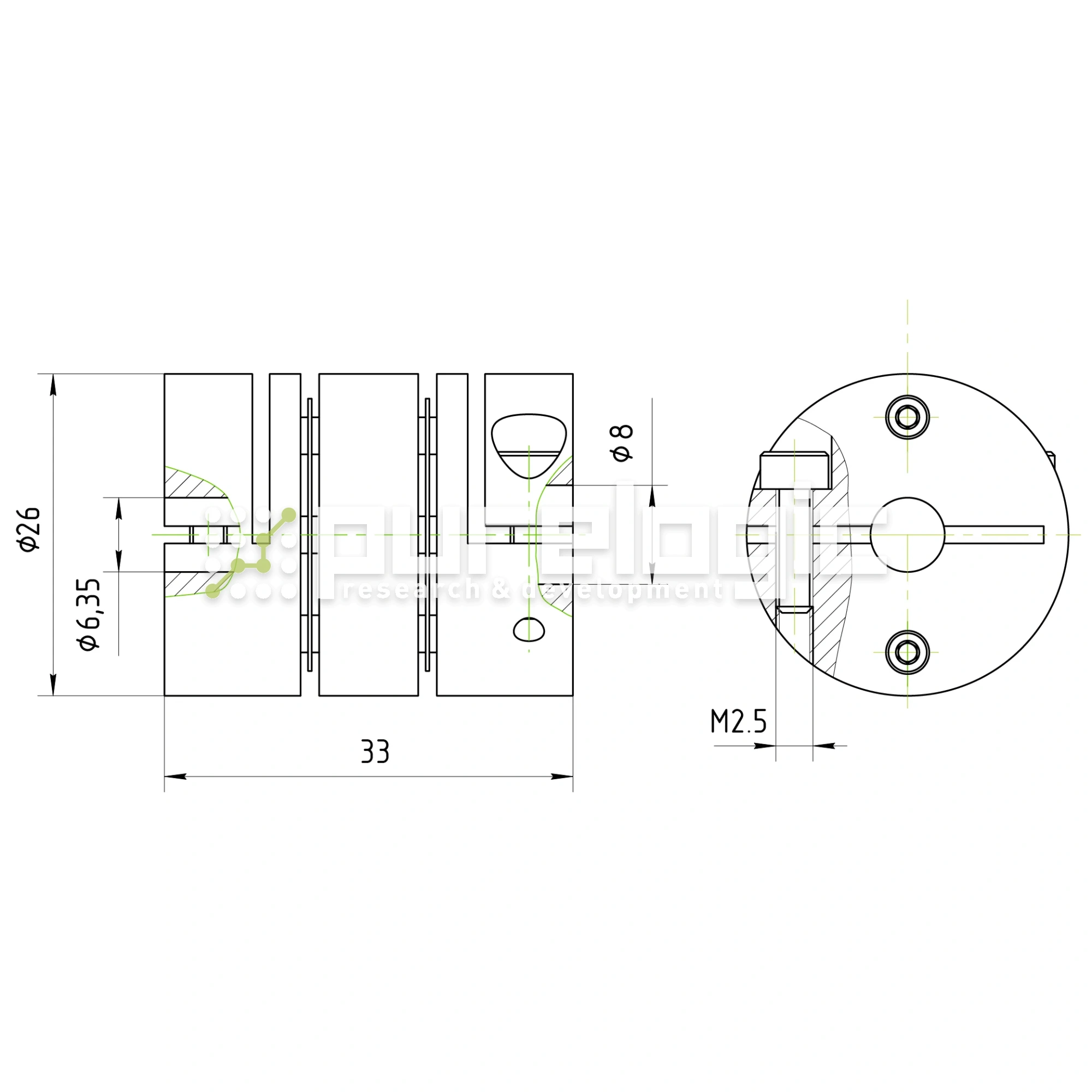 Муфта соединительная BD-2633-6.35-8 1 518 Муфта соединительная BD-2633-6.35-8 фото
