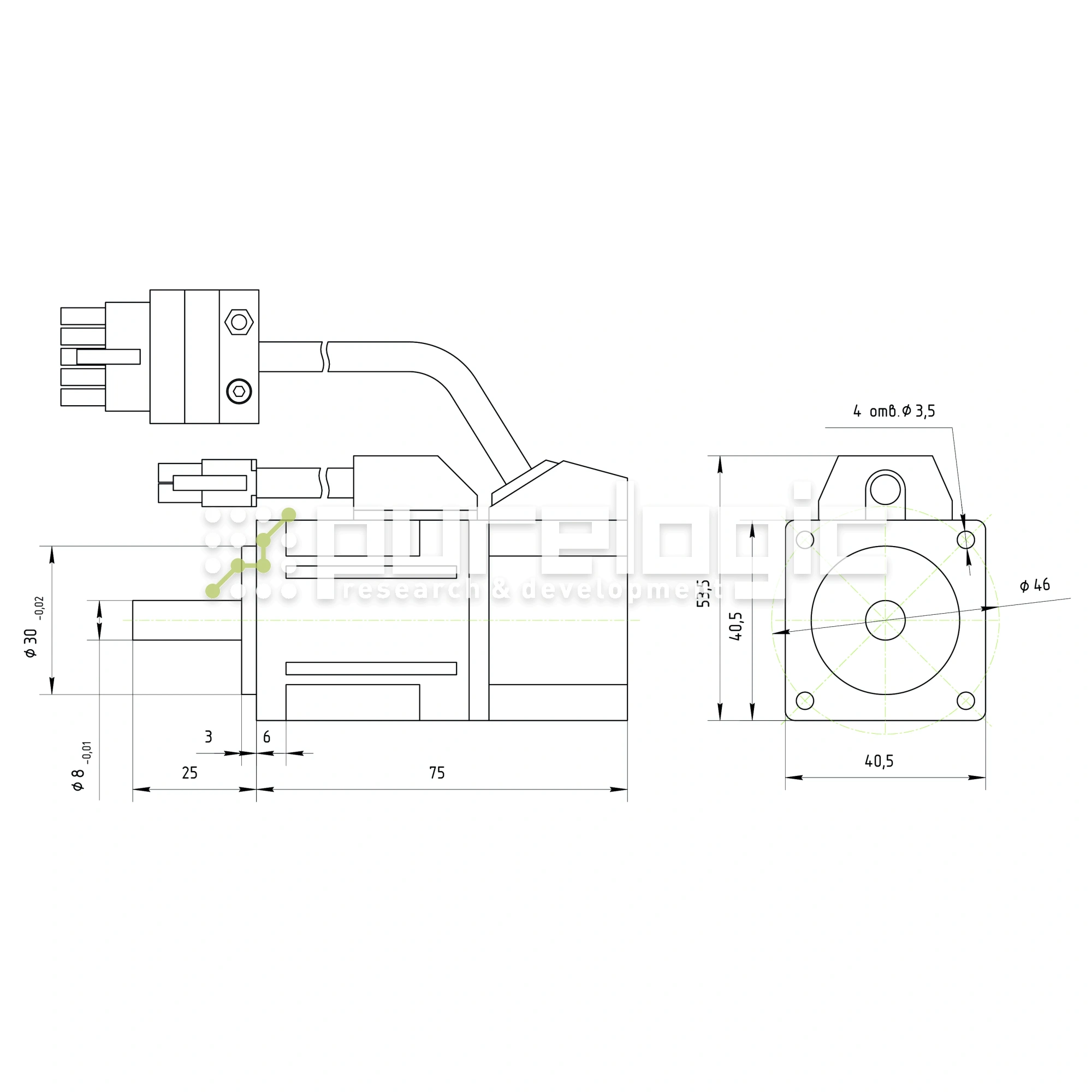 Серводвигатель 40ST-M00130 24 510 Серводвигатель 40ST-M00130 фото