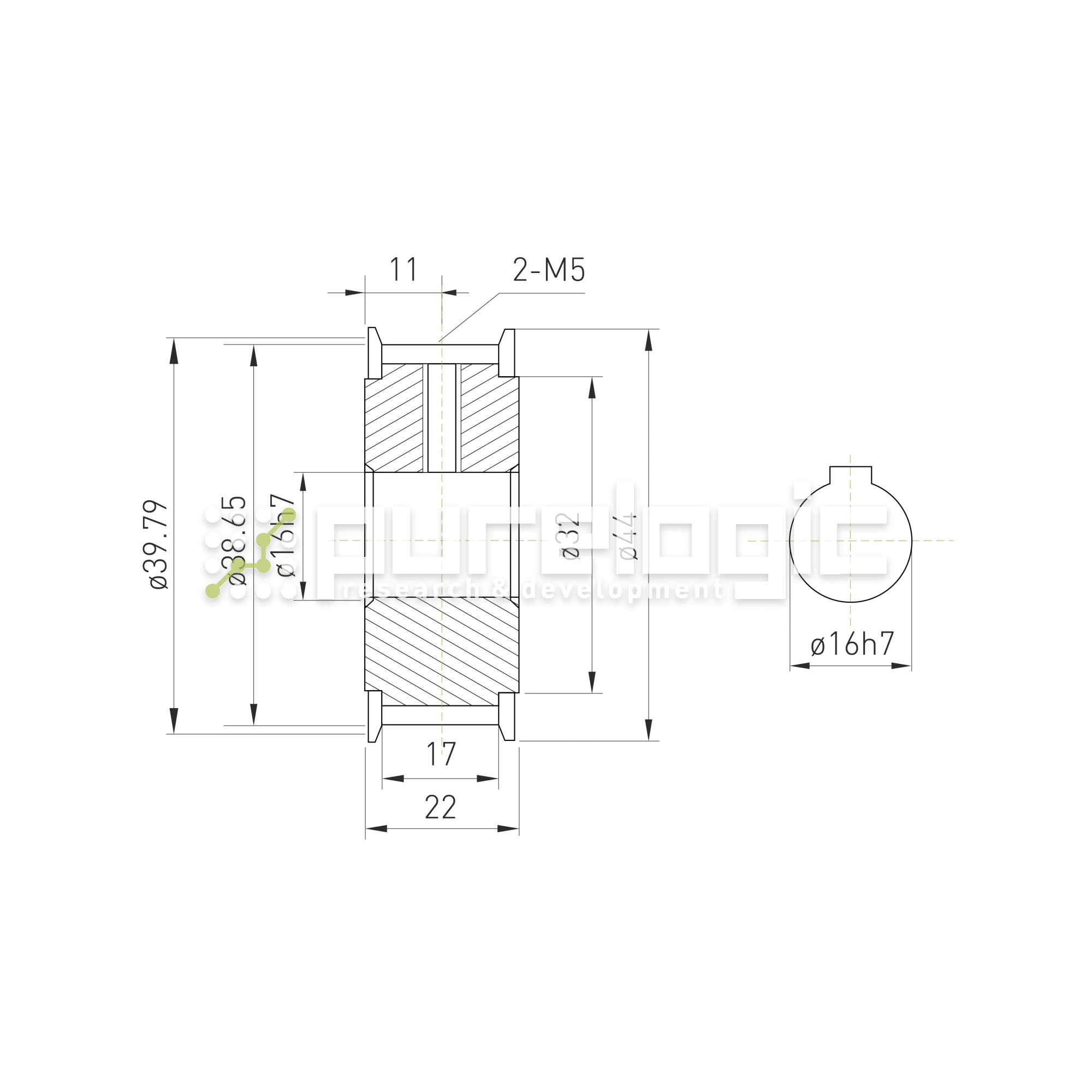 Шкив зубчатый BLA-25-5M-15-A-C16 1 429 Шкив зубчатый BLA-25-5M-15-A-C16 фото