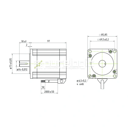 Двигатель шаговый трехфазный 3PL86H97-D14 8 134 Двигатель шаговый трехфазный 3PL86H97-D14 фото