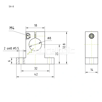 Держатель вала SH8 119 Держатель вала SH8 фото