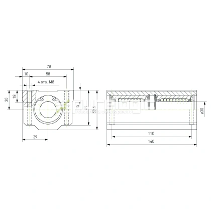 Модуль опорный удлиненный SC30L-UU 2 604 Модуль опорный удлиненный SC30L-UU фото