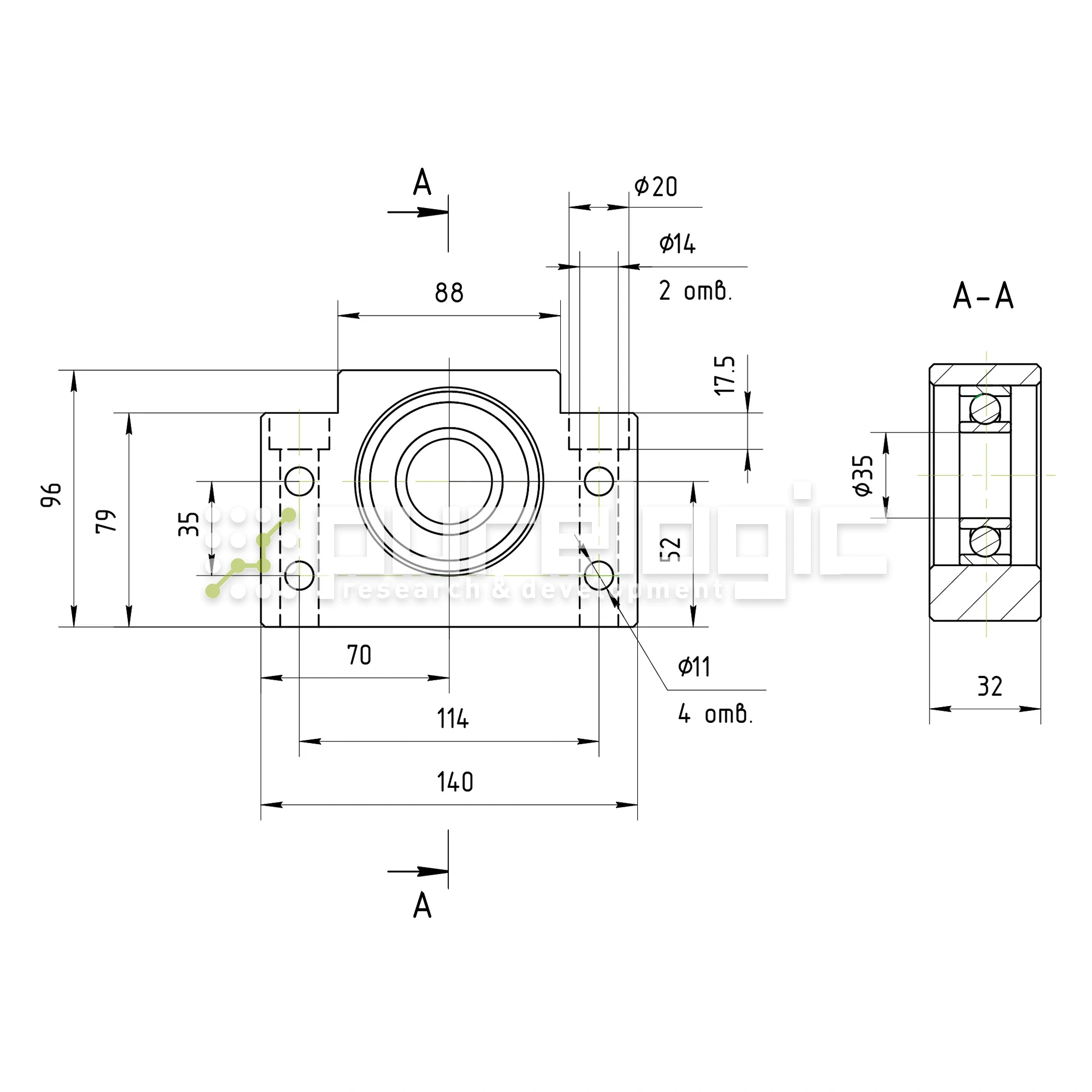 Опора ШВП Hiwin BF35-C5 9 248 Опора ШВП Hiwin BF35-C5 фото