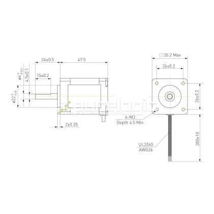 Двигатель шаговый биполярный 35CM04 2 445 Двигатель шаговый биполярный 35CM04 фото