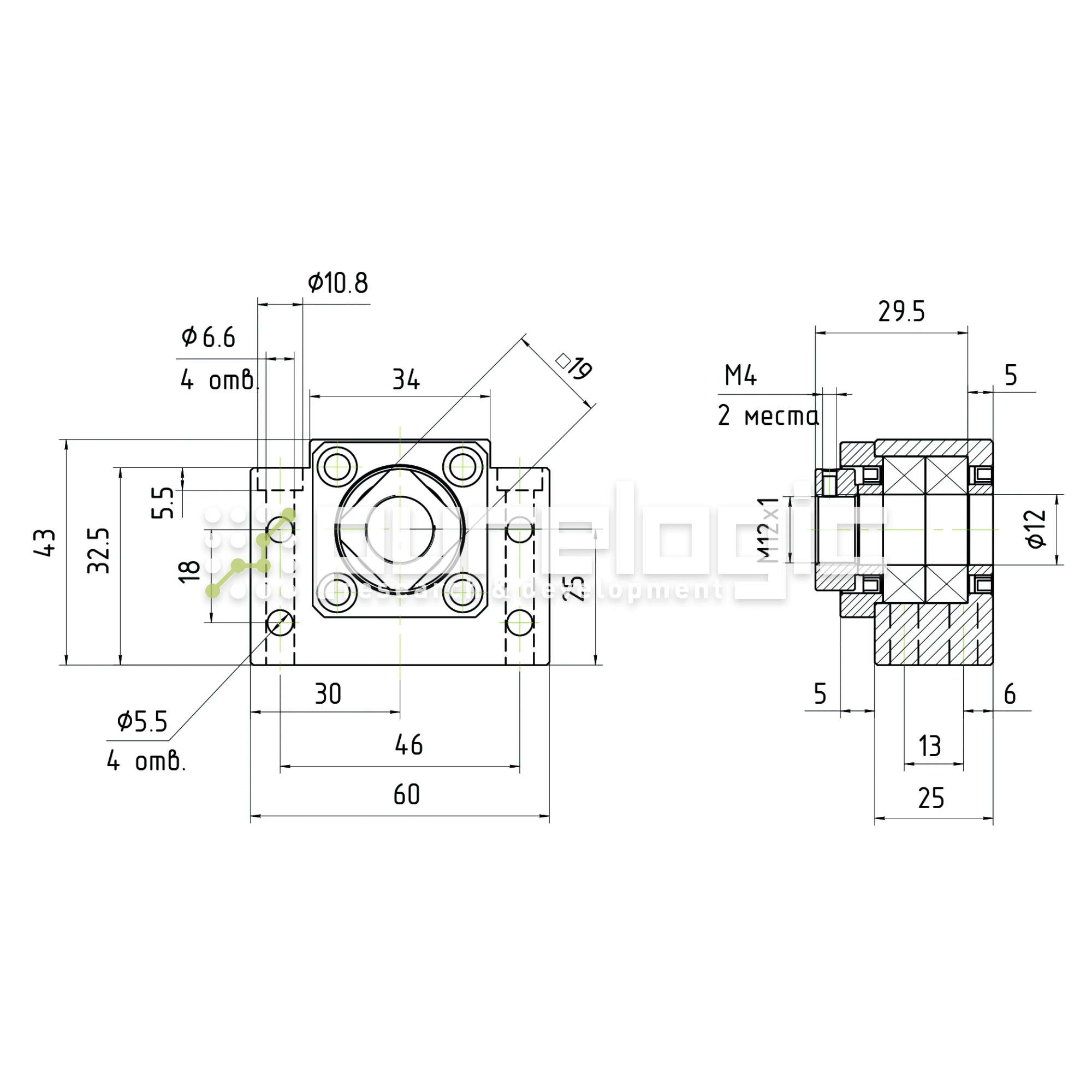 Опора ШВП Hiwin BK12-C5 16 786 Опора ШВП Hiwin BK12-C5 фото