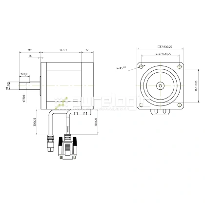 Двигатель шаговый с энкодером YK257EC80E1 10 940 Двигатель шаговый с энкодером YK257EC80E1 фото