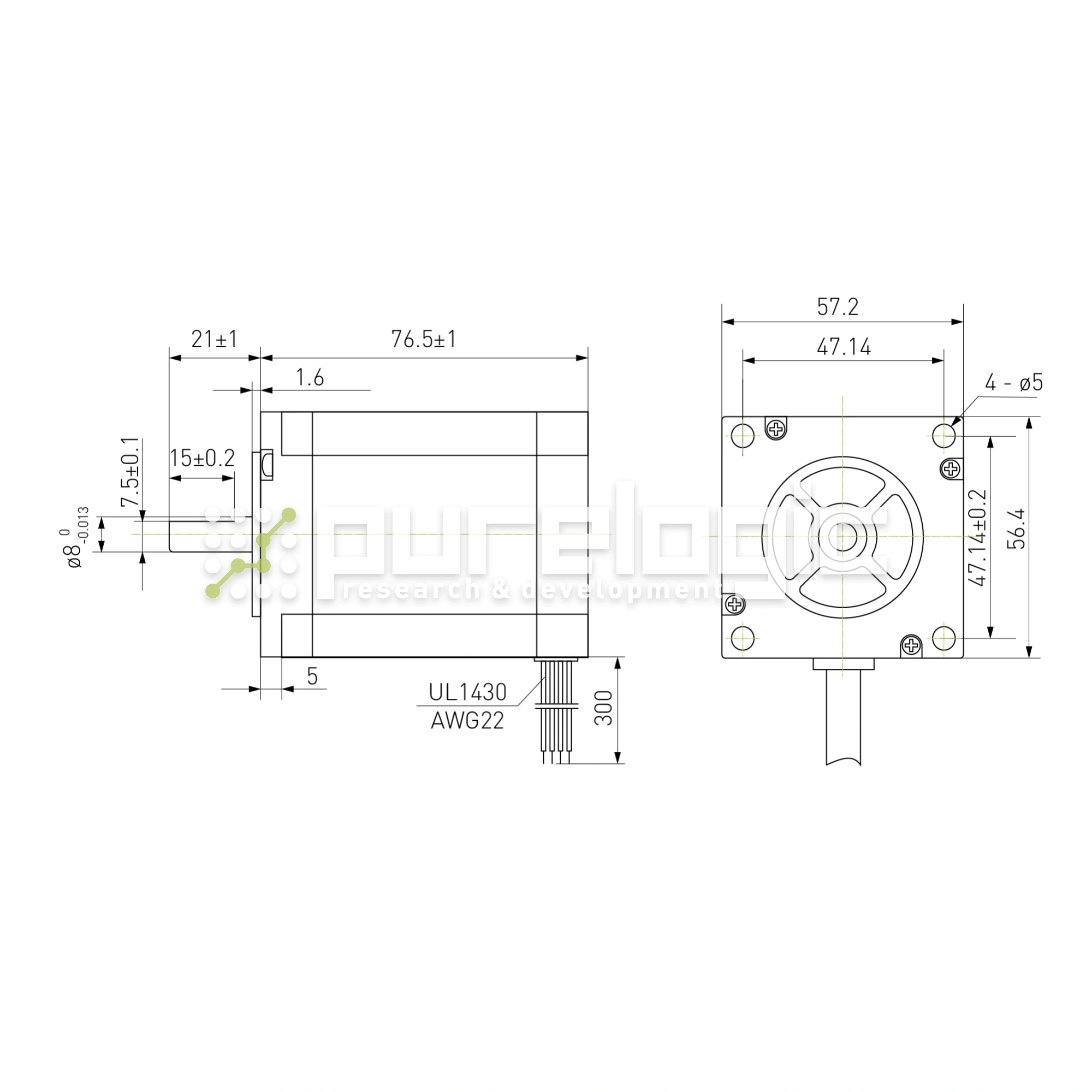 Двигатель шаговый биполярный 57CM23-3A 3 822 Двигатель шаговый биполярный 57CM23-3A фото