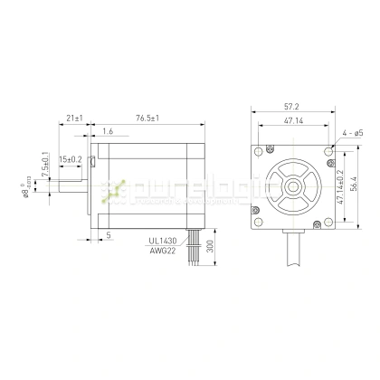 Двигатель шаговый биполярный 57CM23-3A 3 822 Двигатель шаговый биполярный 57CM23-3A фото