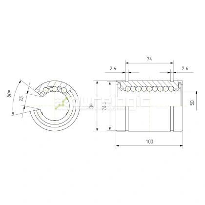 Втулка шариковая LM50-OP 3 523 Втулка шариковая LM50-OP фото