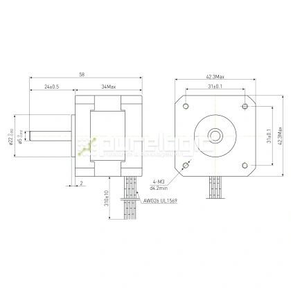 Двигатель шаговый PL42H34-D5 2 201 Двигатель шаговый PL42H34-D5 фото